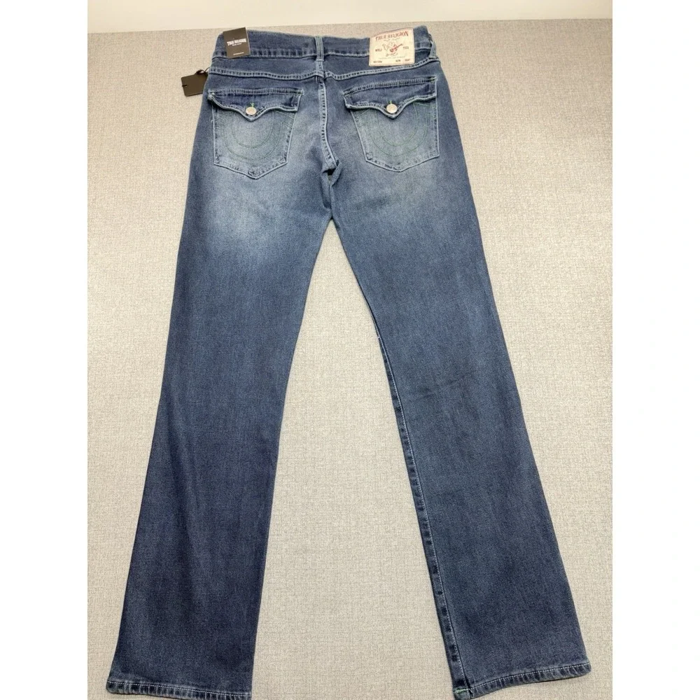 True Religion Men's Ricky SN Flap Relaxed Straight Jeans W32 L34 New
